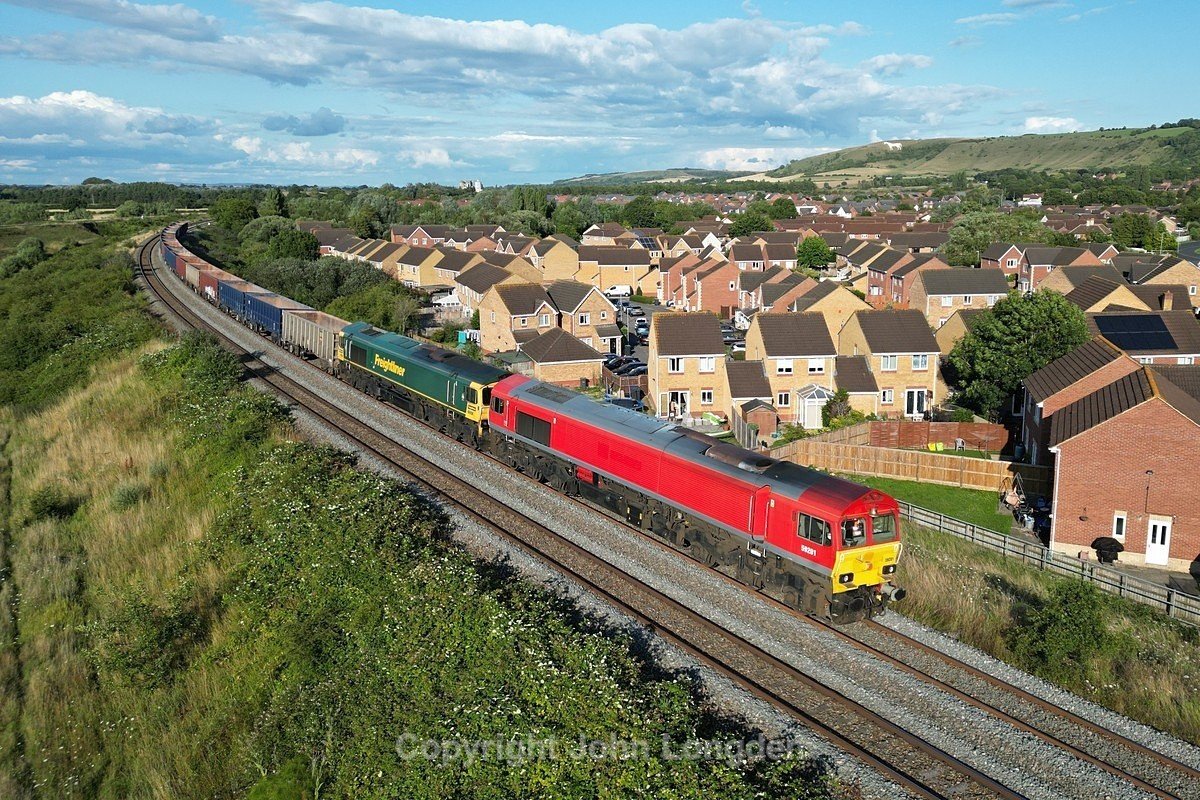 JL - 19.7.23 59201 66558 6V64 Wembley - Merehead, Westbury - Elsewhere on the network