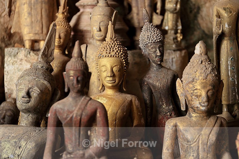 Buddha statuettes, Pak Ou Caves, Laos - Laos
