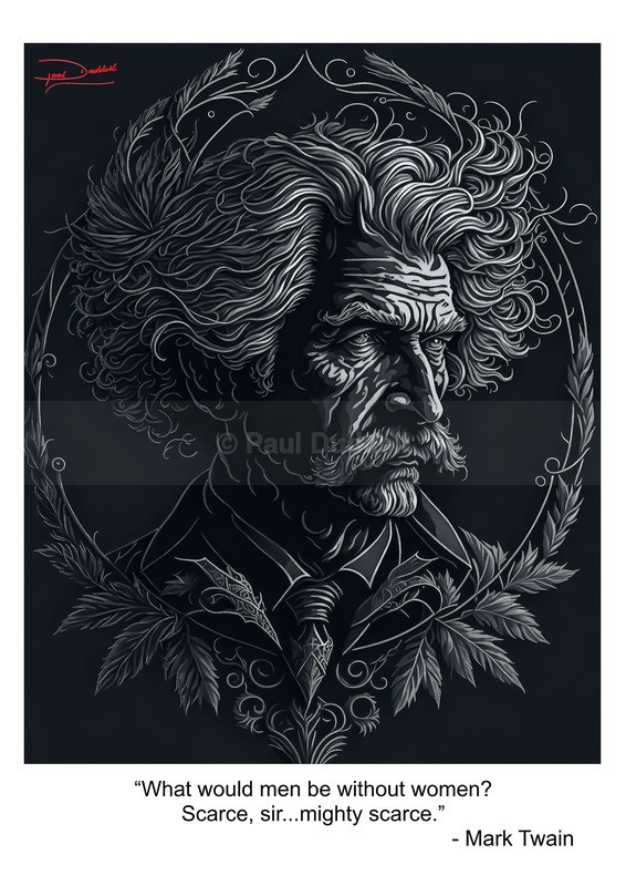 Mark Twain Inspirational Motivational Quotation Fine Art Print by Paul Duddell-Whispers & Strokes