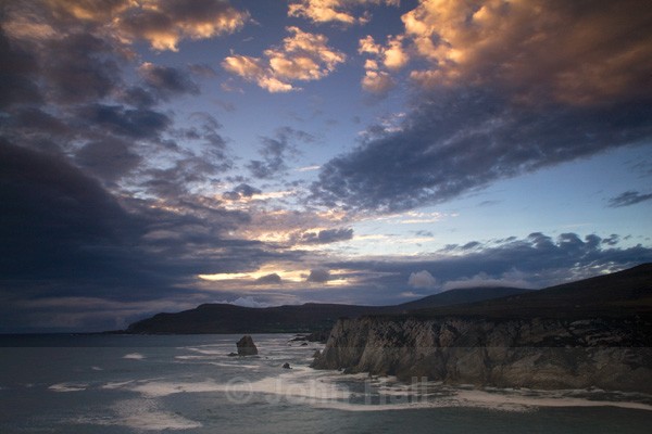 sunset over atlantic drive,achill island,co.mayo,ireland,monochrome.