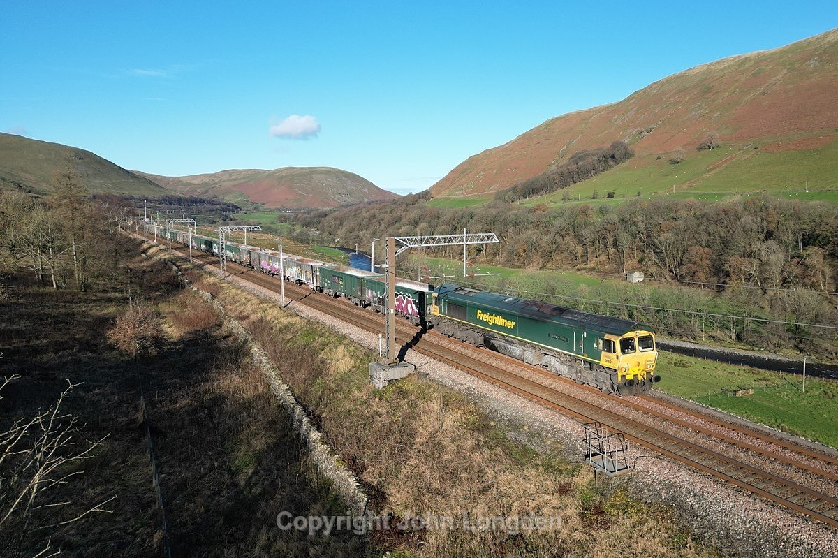 JL - 24.11.23 66601 6H51 Hardendale - Tunstead, Lune Gorge - West Coast Main Line (north to south)