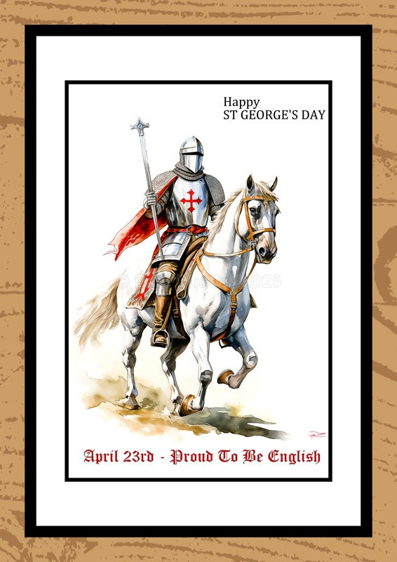 St George's Day Watercolour Paintings - Proud To Be English by Artist Paul Duddell
