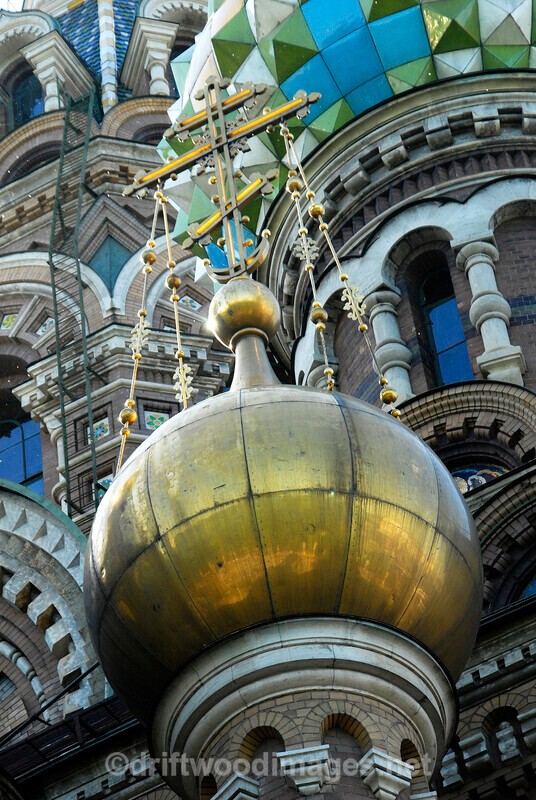 Church of the Spilled Blood gold dome detail - St Petersburg Russia