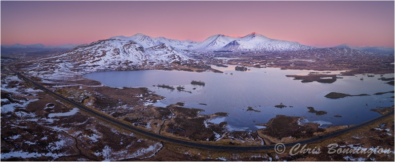 Rannoch Moor Dawn Panorama - Aerial