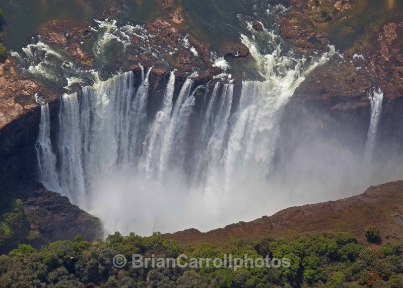 Victoria Falls Zambia View from Helicopter - African Safari Tour 09 Zambia, Botswana,Namibia & South Africa