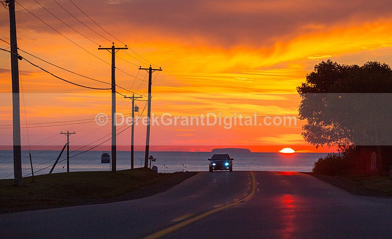 The Sunrise Strip - Rt. 111 St. Martins New Brunswick Canada - Sunset/Moonrise