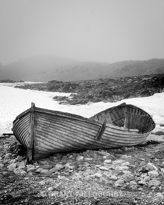 Abandoned waterboat (Monochrome) - Antartica