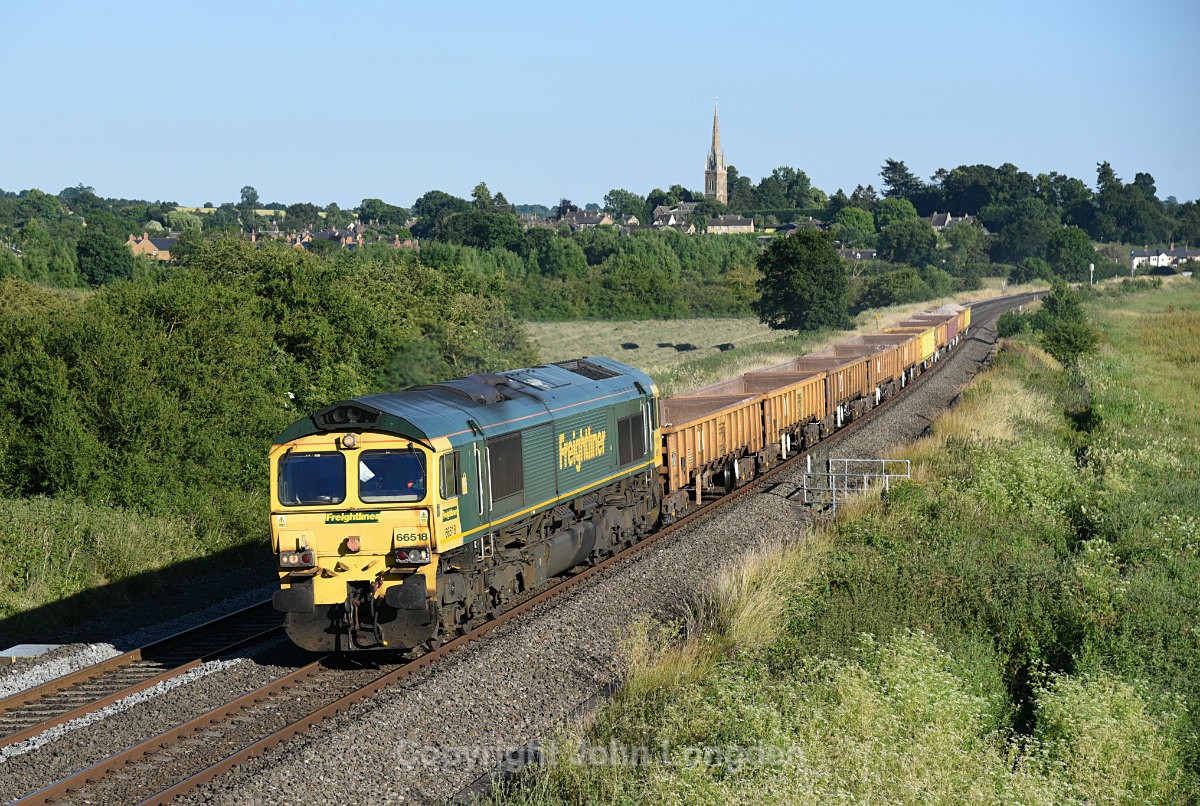 JL - 26.6.18 66518 Kinksey ,Sidings - Bescot Kings Sutton - Chiltern Routes (north to south)
