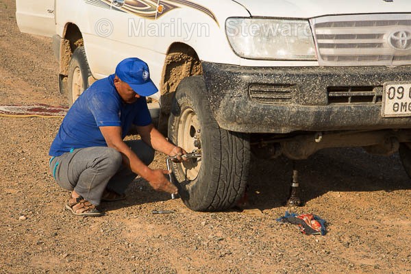 Flat tyre number one - Mongolia