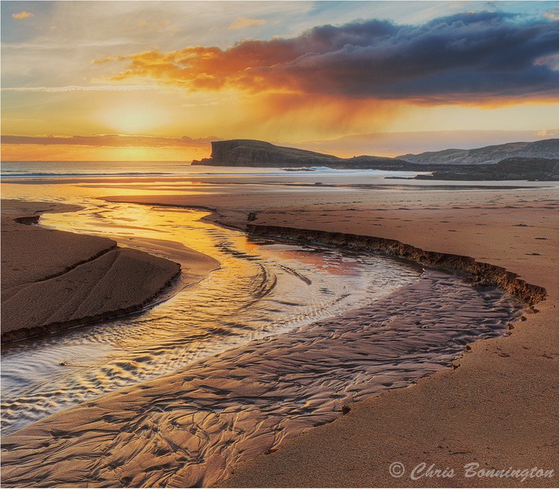 Sunset over Oldshoremore Bay - Landscapes - Colour