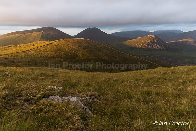 Warm light at sunset in Central Mournes - Mourne Mountains