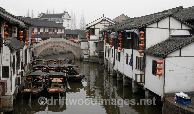 China Shanghai Zhu Jia Jiao water town canal general view - China