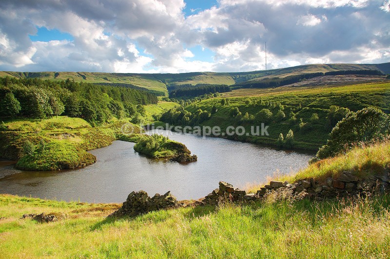 Ramsden Reservoir looking to Holme Moss - Yorkshire, UK - Yorkshire