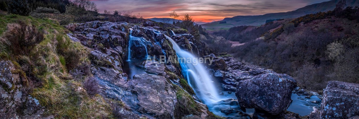 Loup of Fintry Sunset Wide Panorama - My Scotland - The Landscapes