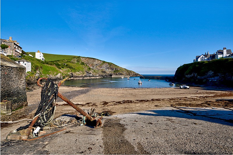 Anchor on the slipway at Port Isaac in North Cornwall - Cornwall Misc