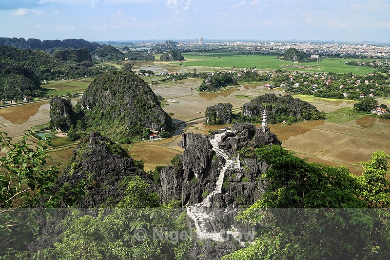 View across to Ninh Binh, Tam Coc, Vietnam - Vietnam