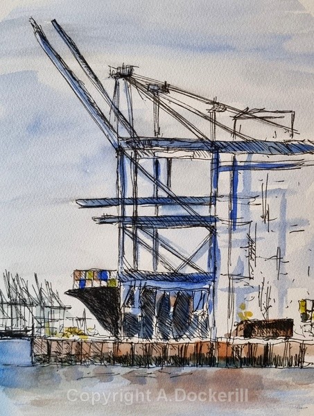 Felixstowe viewing point - Watercolours