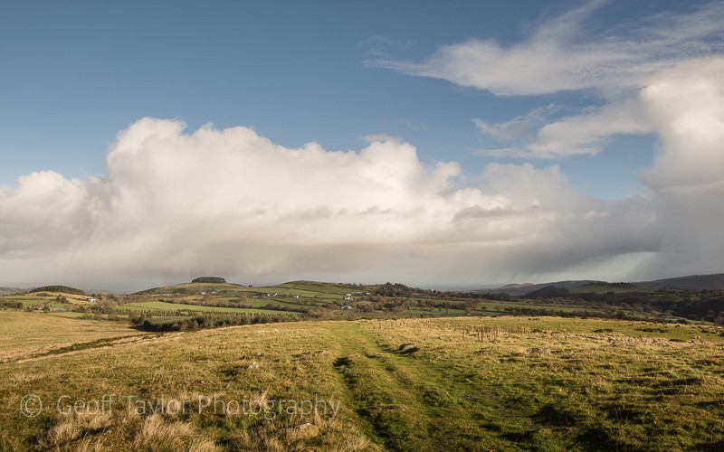 4344 Bromlow Callow from Stapely Hill, passing storm - Corndon Hill