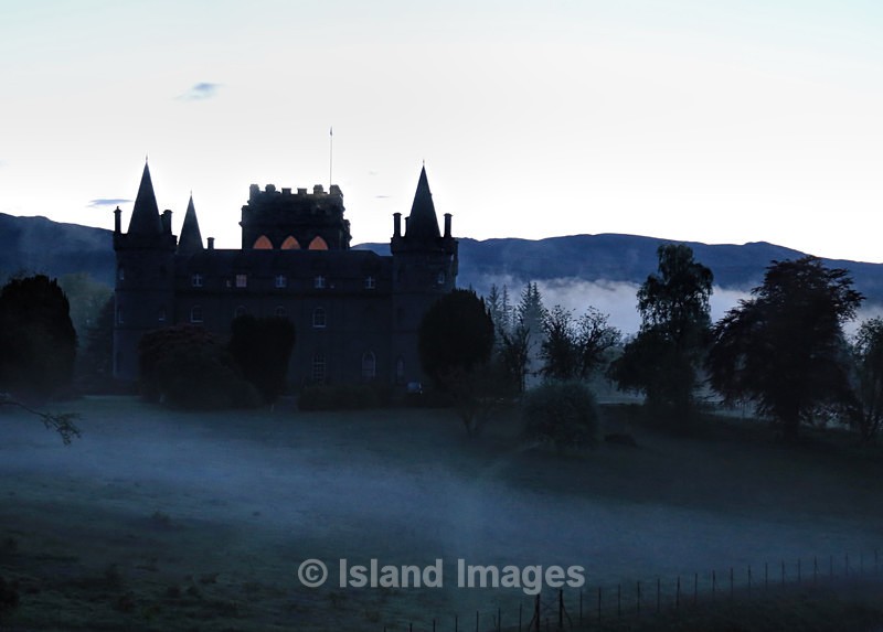 Mist sitting over Inveraray Castle - Inverary