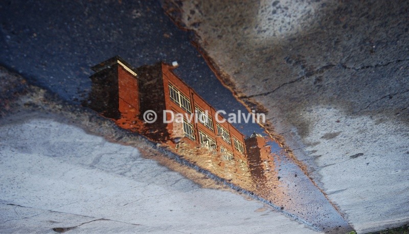 'A' Block in Reflection - Sunset on Somerdale