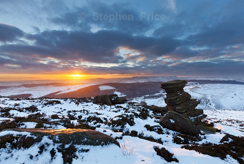 Salt Cellar Winter Snow Sunset | Peak District Winter Photography