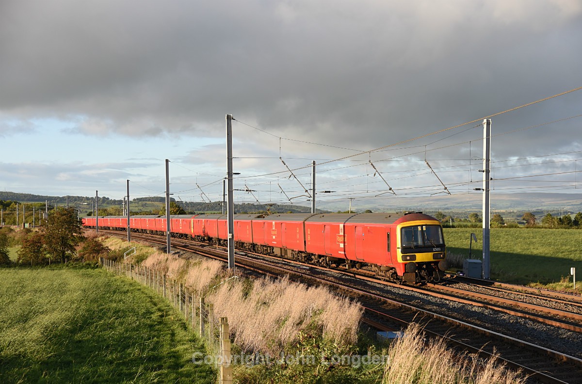 JL - 5.10.17 325011 1M03 Shieldmuir - Warrington, Eden Valley loop - West Coast Main Line (north to south)