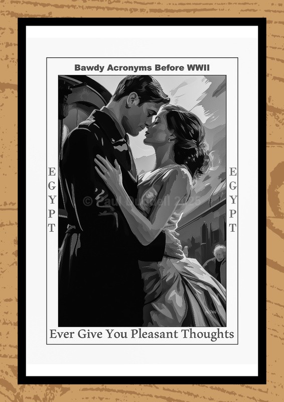 Bawdy Acronyms before WWII Watercolour Paintings by Artist Paul Duddell