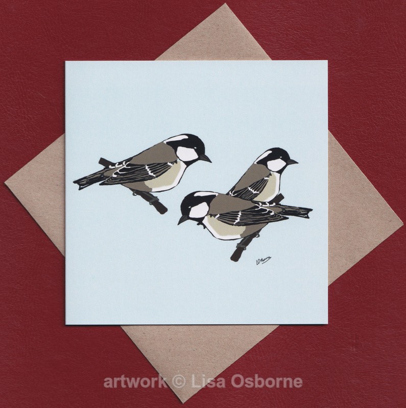 Coal tits greetings card - GREETINGS CARDS