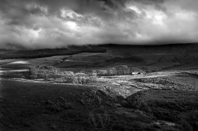 Widdale Fell Yorkshire Dales England - Monochrome