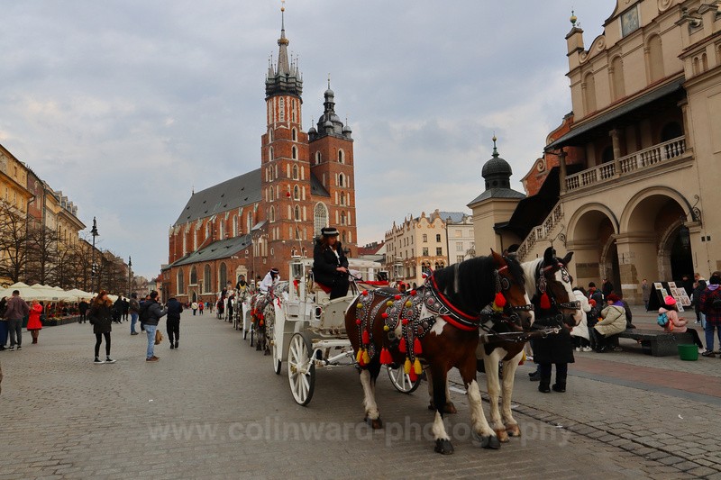 Horse Drawn Taxi, Krakow, Poland. - Europe