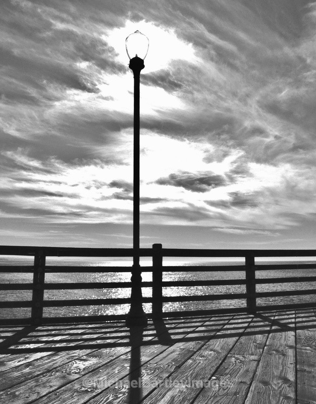 Light on the Pier - Black and White