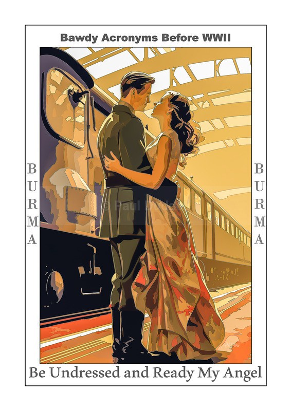 Bawdy Acronyms before WWII Paintings by Paul Duddell, Whispers & Strokes - Artist, Painter, and Photographer