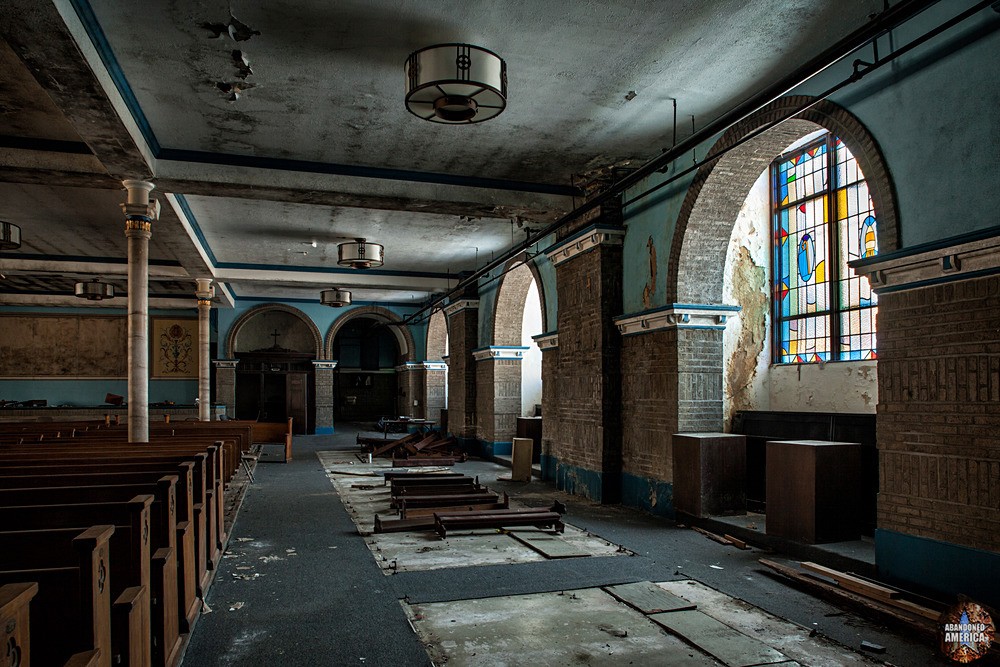 Ascension Church (Philadelphia, PA) | Dimly Lit Lower Church - Ascension of Our Lord Church