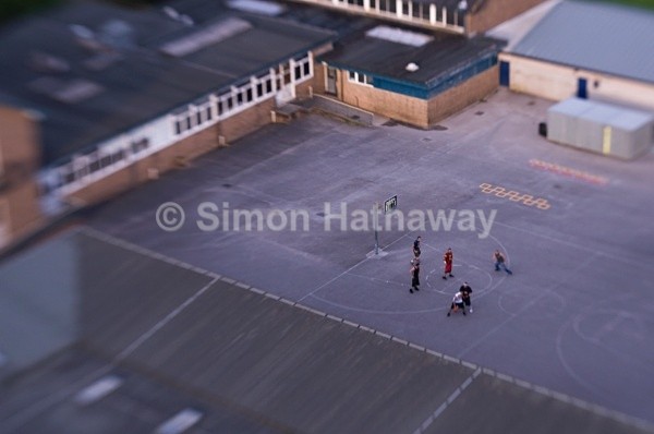 Troutbeck Bridge School Court - English Lake District from Hot Air Balloon