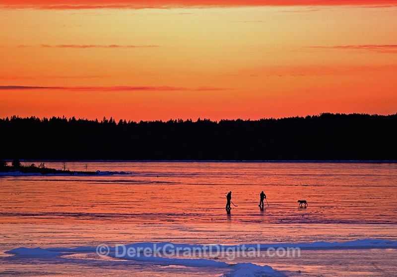 Kennebecasis River Hockey Renforth New Brunswick Canada - Sunset/Moonrise