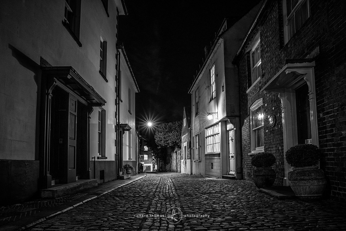 Lombard Street Petworth in Sussex at night