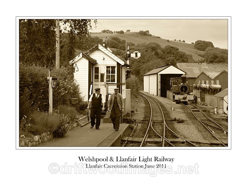 WLLR Llanfair Caereinion station and signal box on a hot Saturday - The Welshpool & Llanfair Light Railway