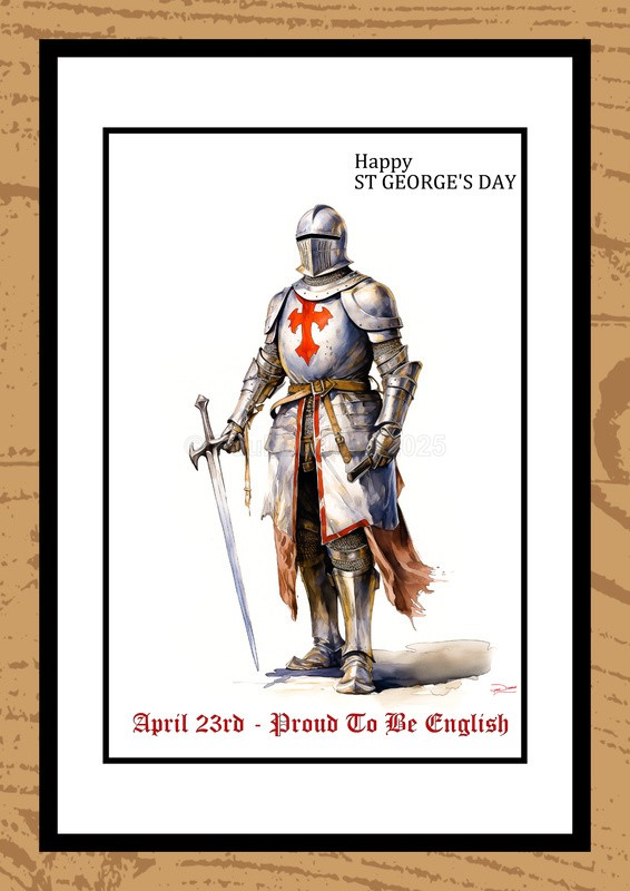 St George's Day Watercolour Paintings - Proud To Be English by Artist Paul Duddell