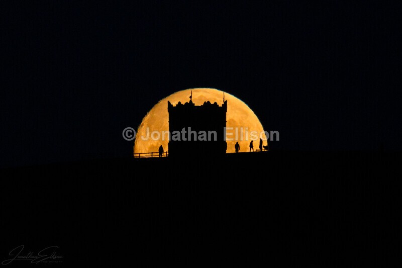 Rivington Pike Moonset - Rivington And Surrounding Areas
