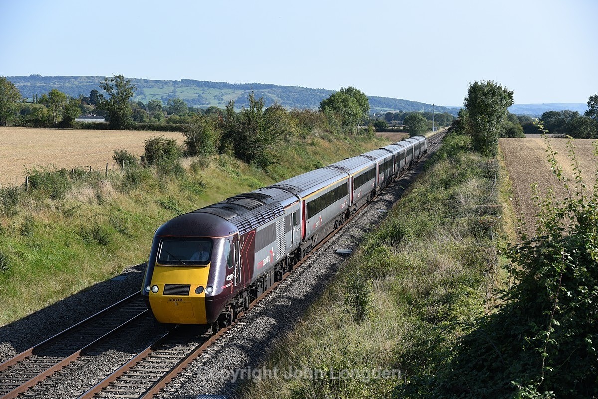 JL - 14.9.20 43378 1S51 12:21 Plymouth - Edinburgh, nr Wadborough - Elsewhere on the network