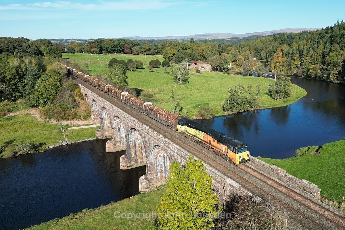 JL - 14.10.24 708xx 6J37 Carlisle Yard - Chirk, Eden Lacy Viaduct - Latest shots