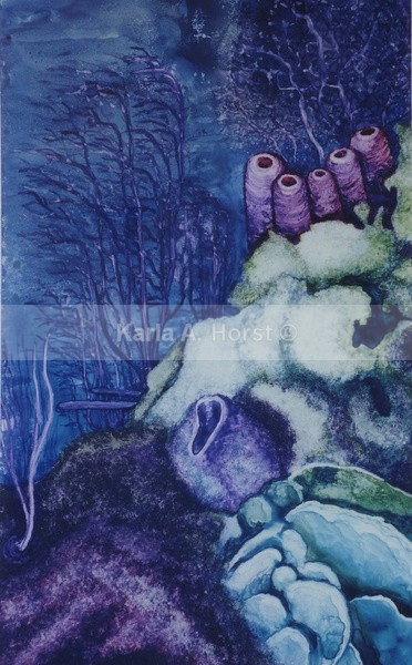 Coral and Sponges (Cayman Islands) - Original Art