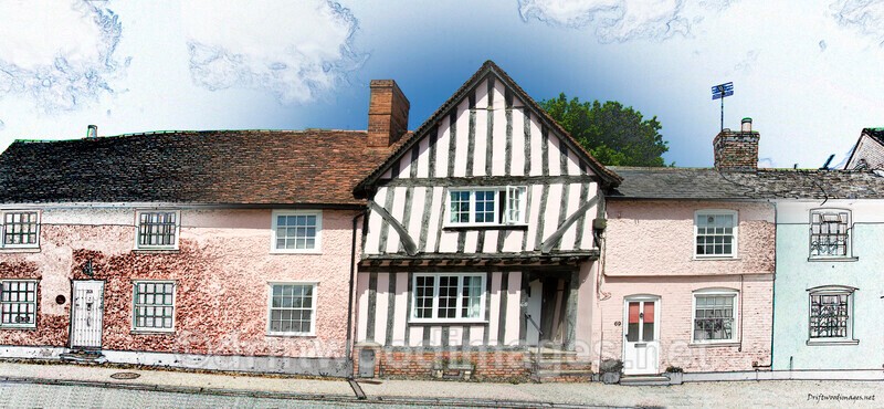 Lavenham Suffolk Street panorama - Lavenham Suffolk
