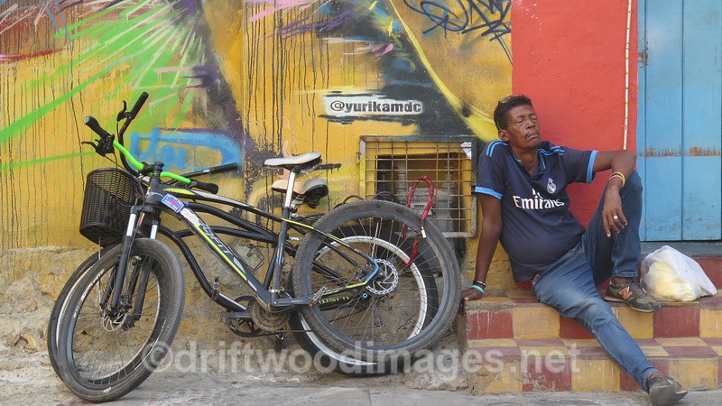 Man and Bicycles - Cartagena Colombia