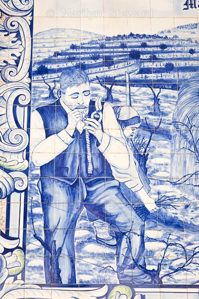 Regua - Blue tiles close up - Portugal and a hint of Spain