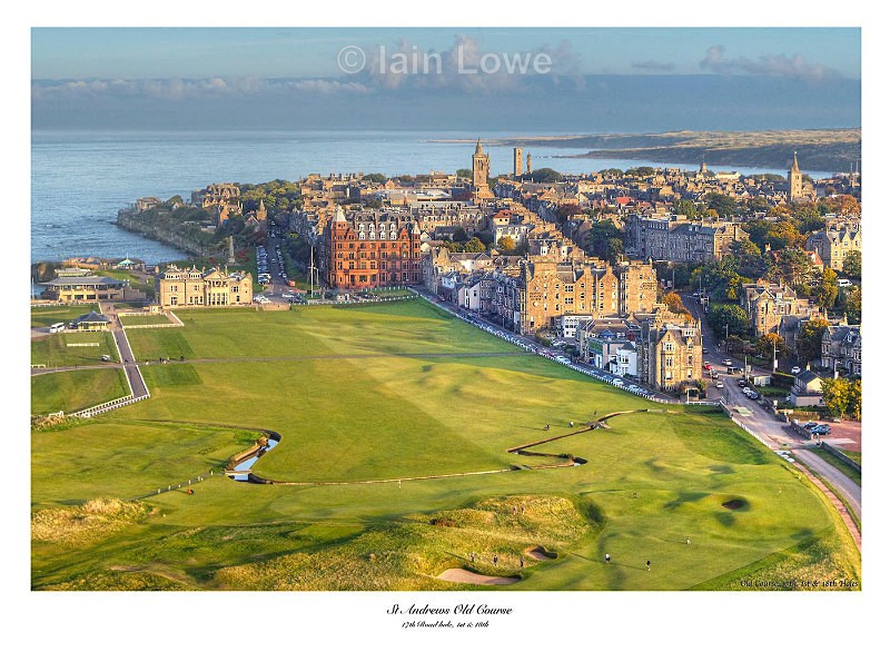 The Old Course Aerial Image, The Home Holes - 17th, 1st & 18th & Town - Scottish Links Aerial Images