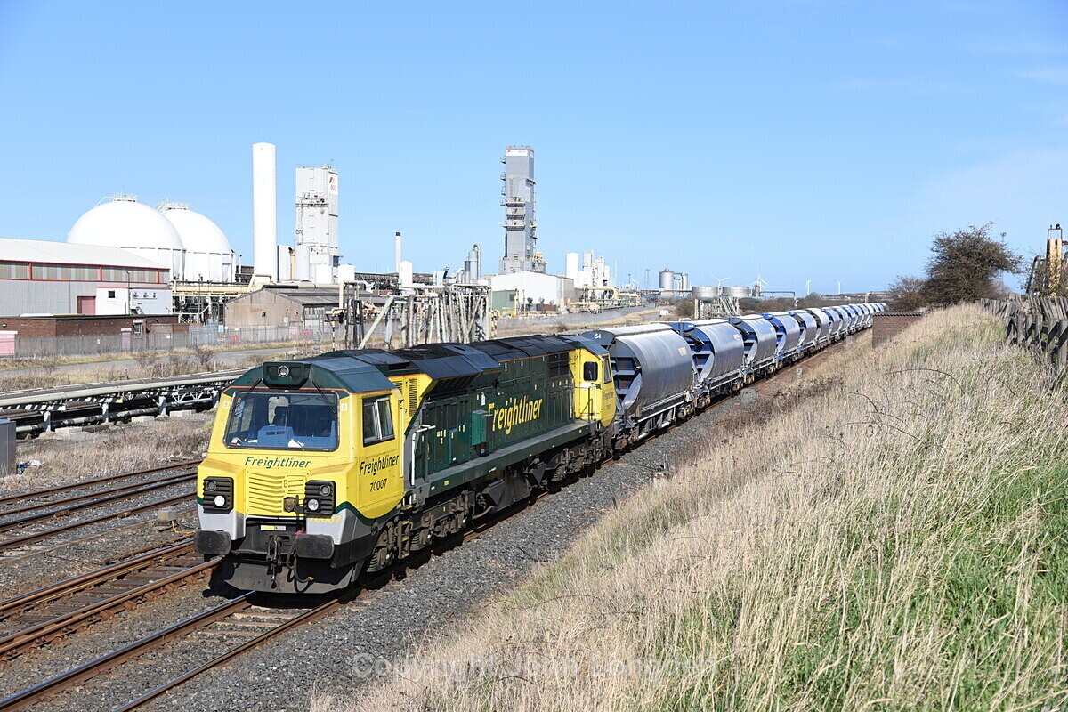 JL - 19.3.20 70007 6F24 Boulby - Tees Dock, Shell Junc - Teesside (west to east)
