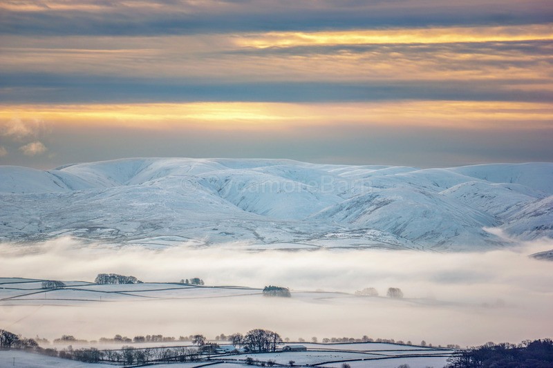 January sunrise over the Lune and Howgills, Cumbria - Cumbria