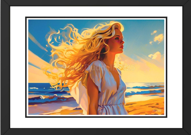 Love on Location, Bride on The Beach Paintings by Paul Duddell, Whispers & Strokes - Artist, Painter, and Photographer