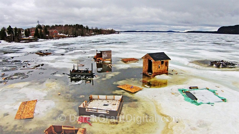 Ice Shack Debris - Kennebecasis River Rothesay NB - Ice Shacks